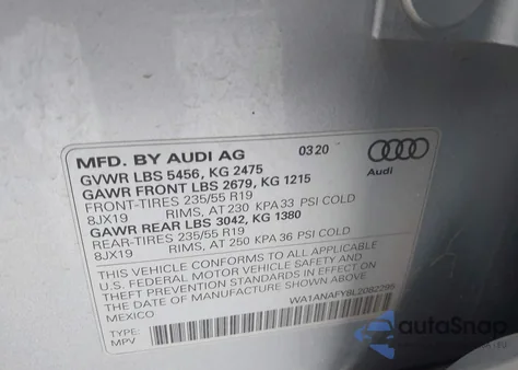 2020 Audi Q5 Premium 45 Tfsi Quattro S Tronic from USA, damaged, VIN WA1ANAFY8L2082295